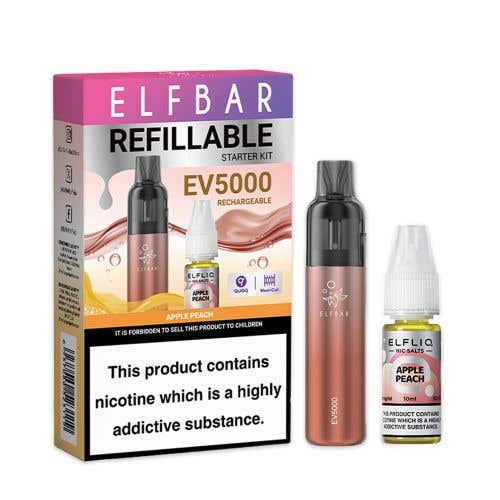 Elf Bar EV5000 Refillable Rechargeable Disposable Pod Kit - Apple Peach