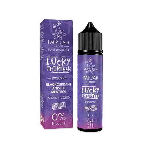 IMPJAR x Lucky Thirteen Blackcurrant Aniseed Menthol 50ml Shortfill E-Liquid
