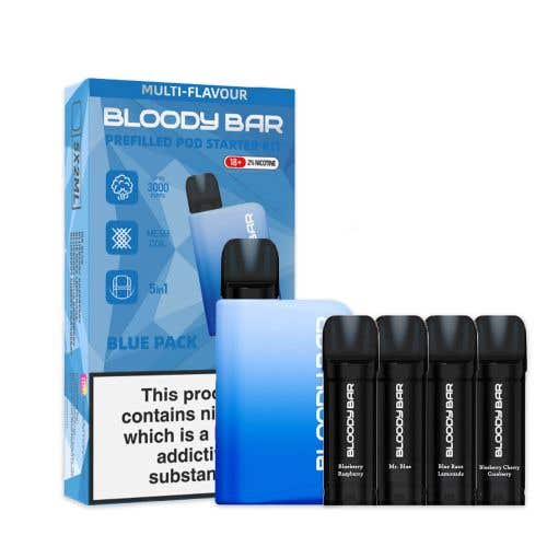 Bloody Mary Bloody Bar 3000 Rechargeable Disposable Vape Kit - Blue Pack