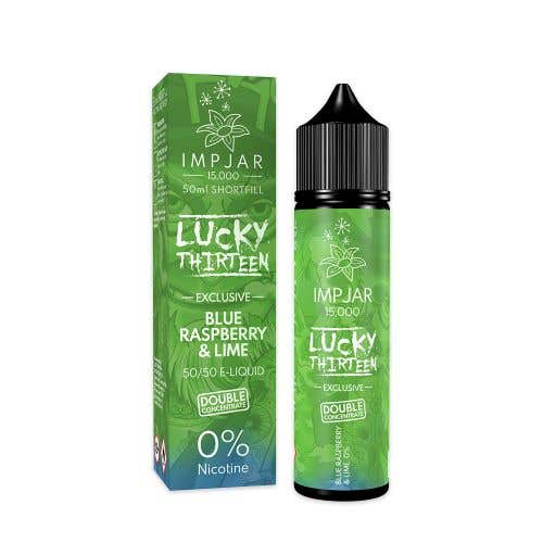 IMPJAR x Lucky Thirteen Blue Raspberry & Lime 50ml Shortfill E-Liquid