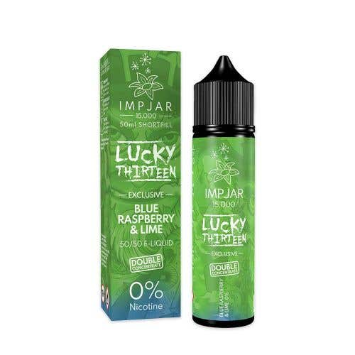 IMPJAR x Lucky Thirteen Exclusive Blue Raspberry & Lime 50ml Shortfill E-Liquid