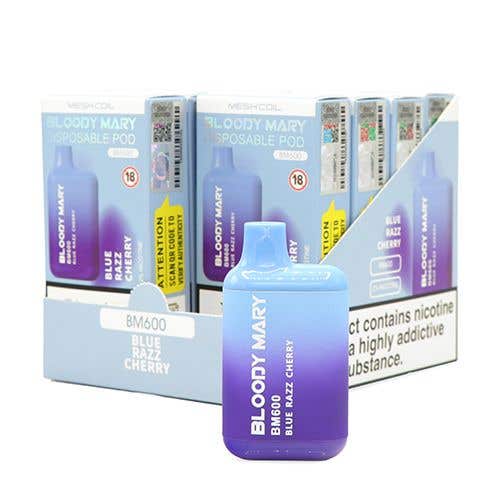 Bloody Mary BM600 Disposable Vape Kit 10 x Multipack - Blue Razz Cherry