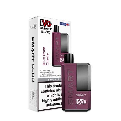 IVG Smart 5500 Rechargeable Refillable Disposable Pod Kit - Blue Razz Cherry