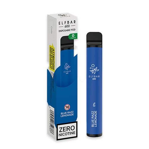 Elf Bar 600 Disposable Kit — 0mg (Nicotine-Free) - Blue Razz Lemonade