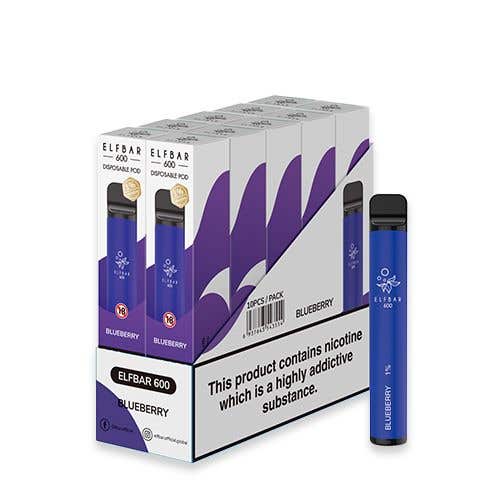 Elf Bar 600 Disposable Kit 10 x Multipack - Blueberry