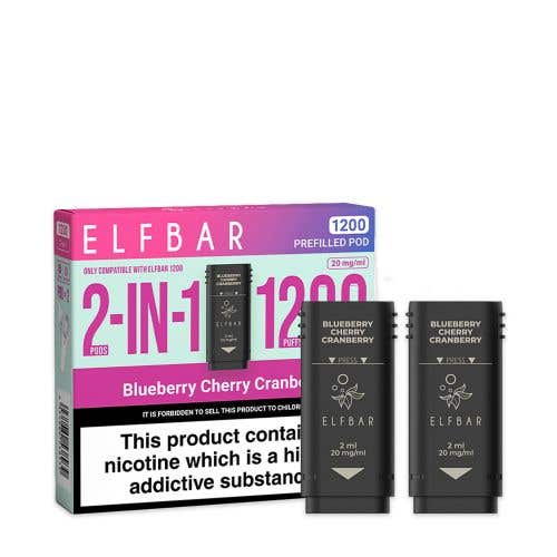 Elf Bar 1200 Prefilled Pods - Blueberry Cherry Cranberry