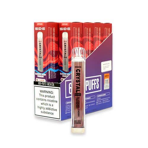 SKE Crystal Bar Disposable Vape Kit 10 x Multipack - Blueberry Cherry Cranberry
