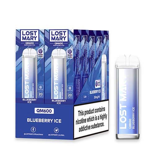 Lost Mary QM600 Disposable Vape Kit 10 Pack - Blueberry Ice