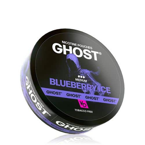 Vapes Bars Ghost Nicotine Pouches - Blueberry Ice - 16mg Medium