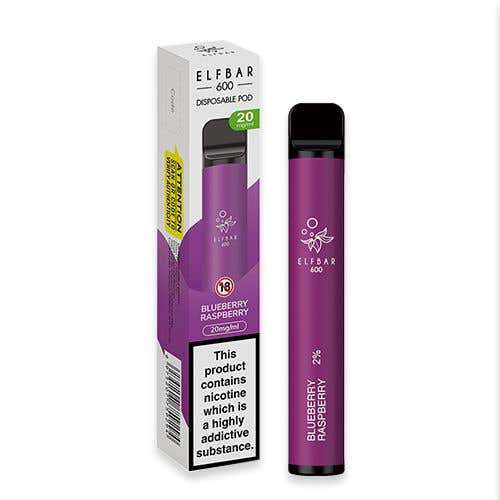 Elf Bar 600 Disposable Vape Kit - 20 mg - Blueberry Raspberry