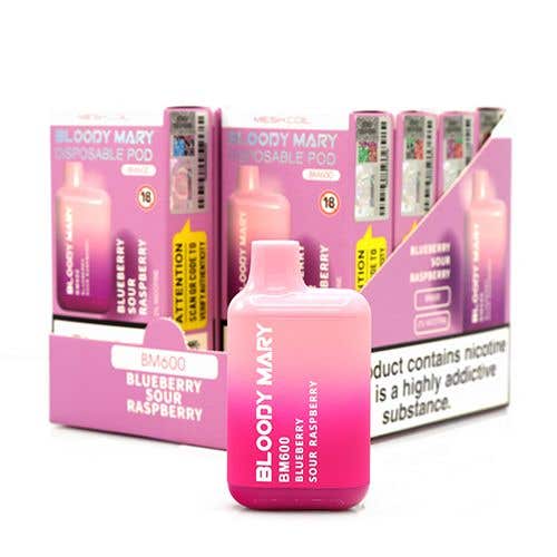 Bloody Mary BM600 Disposable Vape Kit 10 x Multipack - Blueberry Sour Raspberry