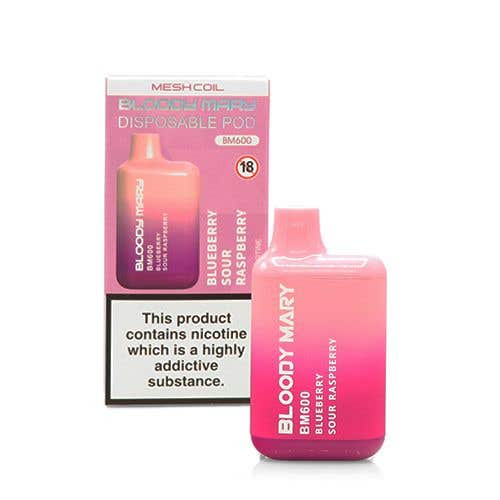 Bloody Mary BM600 Disposable Kit - 20mg - Blueberry Sour Raspberry