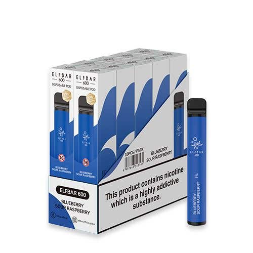 Elf Bar 600 Disposable Kit 10 x Multipack - Blueberry Sour Raspberry