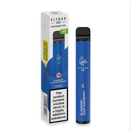 Elf Bar 600 Disposable Vape Kit - 20 mg - Blueberry Sour Raspberry
