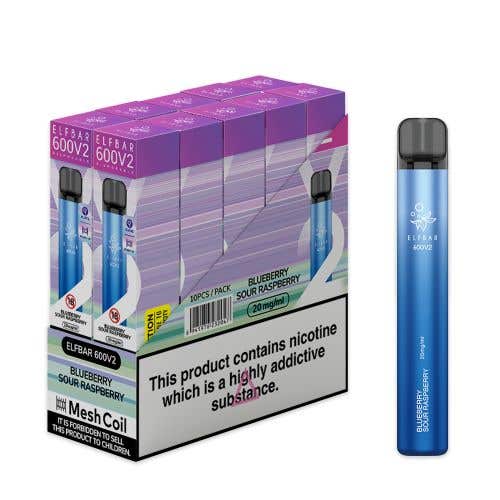 Elf Bar 600 V2 Disposable Kit 10 x Multipack 2% - Blueberry Sour Raspberry