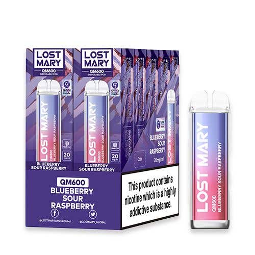 Lost Mary QM600 Disposable Vape Kit 10 Pack - Blueberry Sour Raspberry