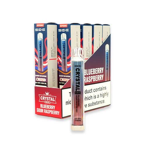 SKE Crystal Bar Disposable Vape Kit 10 x Multipack - Blueberry Sour Raspberry