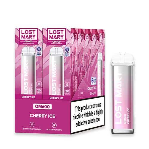 Lost Mary QM600 Disposable Vape Kit 10 Pack - Cherry Ice