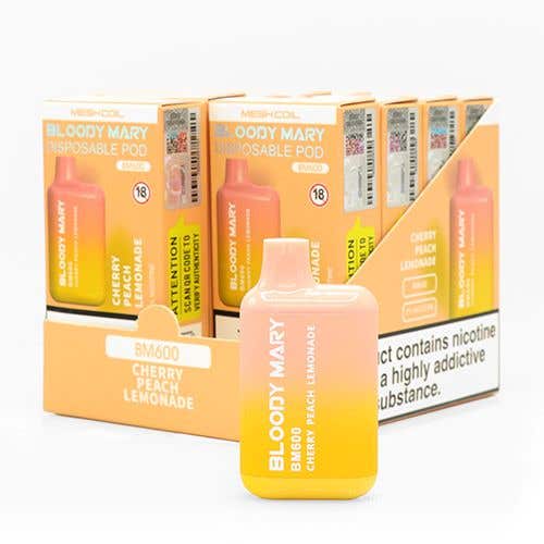 Bloody Mary BM600 Disposable Vape Kit 10 x Multipack - Cherry Peach Lemonade