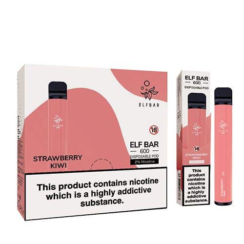 Elf Bar 600 Kit 10 x Disposable Vape Multipack - Strawberry Kiwi