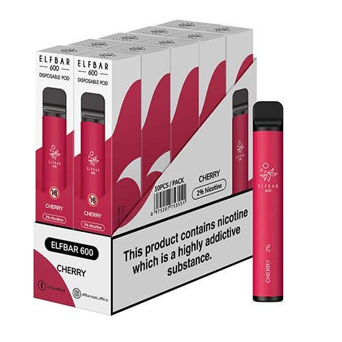 Elf Bar 600 Kit 10 x Disposable Vape Multipack 2% - Cherry
