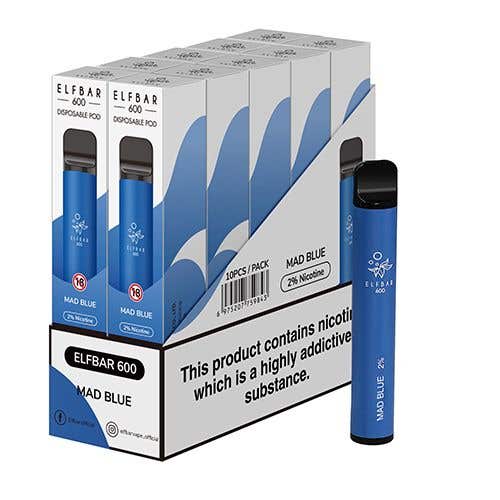 Elf Bar 600 Kit 10 x Disposable Vape Multipack 2% - Mad Blue