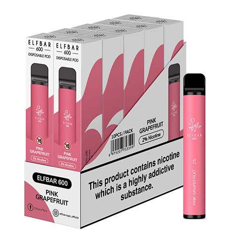 Elf Bar 600 Kit 10 x Disposable Vape Multipack 2% - Pink Grapefruit