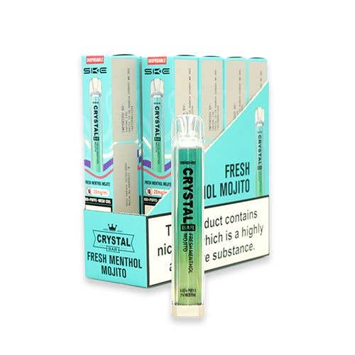 SKE Crystal Bar Disposable Vape Kit 10 x Multipack - Fresh Menthol Mojito