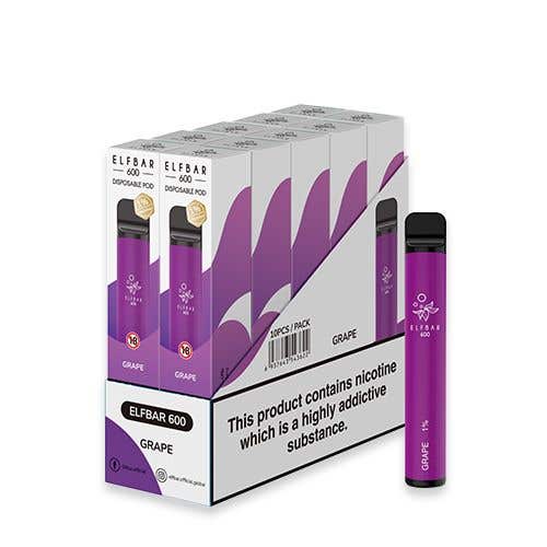 Elf Bar 600 Disposable Kit 10 x Multipack - Grape