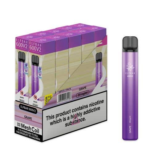 Elf Bar 600 V2 Disposable Kit 10 x Multipack 2% - Grape