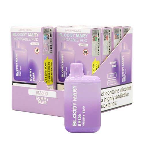 Bloody Mary BM600 Disposable Vape Kit 10 x Multipack - Gummy Bear
