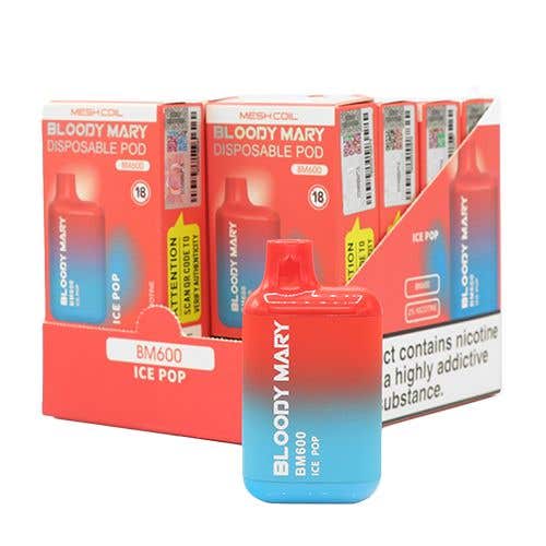 Bloody Mary BM600 Disposable Vape Kit 10 x Multipack - Ice Pop