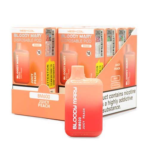 Bloody Mary BM600 Disposable Vape Kit 10 x Multipack - Juicy Peach