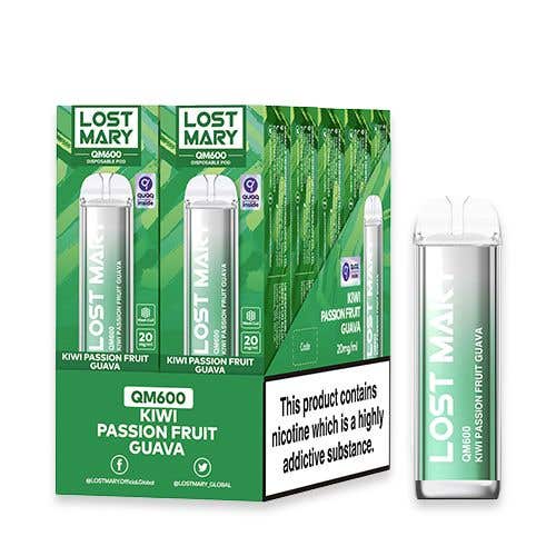 Lost Mary QM600 Disposable Vape Kit 10 Pack - Kiwi Passion Fruit Guava