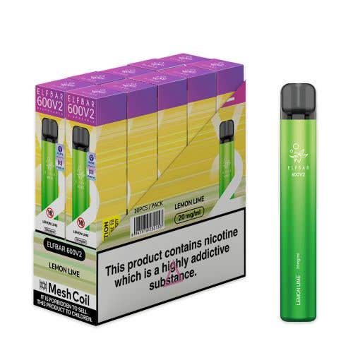 Elf Bar 600 V2 Disposable Kit 10 x Multipack 2% - Lemon Lime