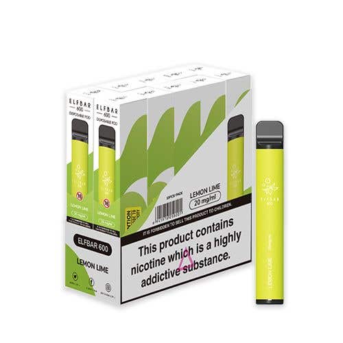 Elf Bar 600 Disposable Kit 10 x Multipack - 20mg - Lemon Lime