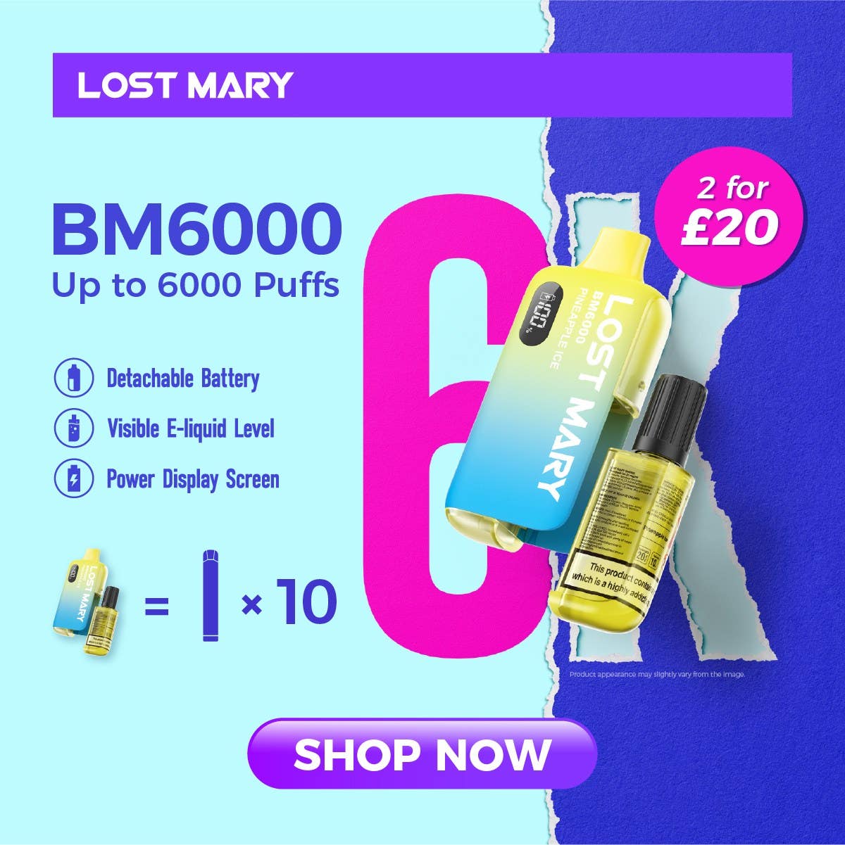 Lost Mary BM6000 - 2 for £20