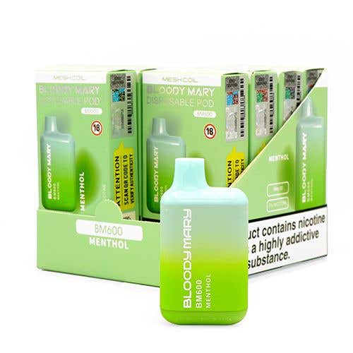 Bloody Mary BM600 Disposable Vape Kit 10 x Multipack - Menthol