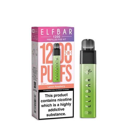Elf Bar 1200 Prefilled Pod Kit - Lemon Raspberry