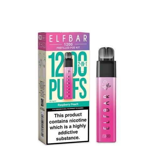 Elf Bar 1200 Prefilled Pod Kit - Raspberry Peach