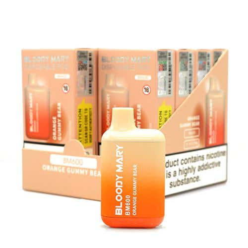 Bloody Mary BM600 Disposable Vape Kit 10 x Multipack - Orange Gummy Bear