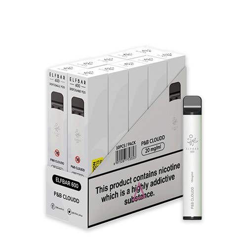 Elf Bar 600 Disposable Kit 10 x Multipack - 10mg - Cotton Candy Ice - P&B Cloudd