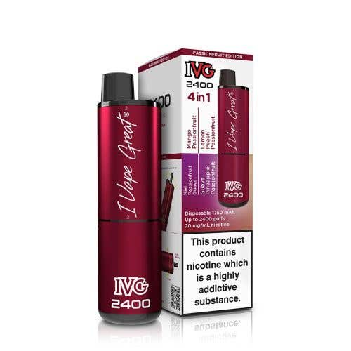 IVG 2400 Disposable Vape Kit- 20mg - Passionfruit Edition