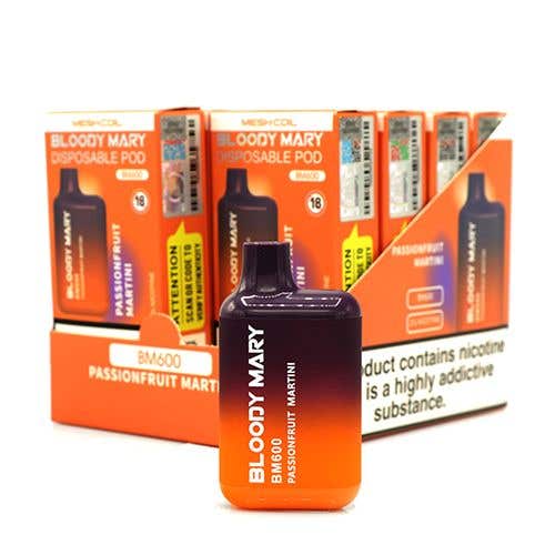 Bloody Mary BM600 Disposable Vape Kit 10 x Multipack - 20mg - Passionfruit Martini