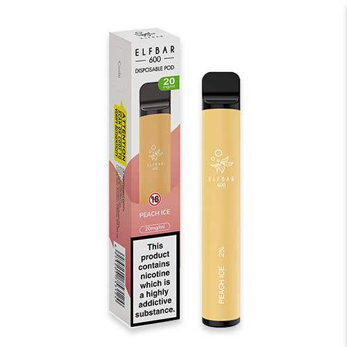 Elf Bar 600 Disposable Vape Kit - 20 mg - Peach Ice