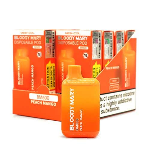 Bloody Mary BM600 Disposable Vape Kit 10 x Multipack - Peach Mango