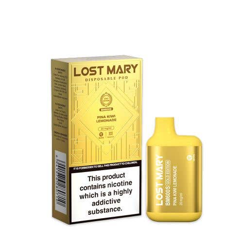 Lost Mary BM600S Gold Edition Disposable Vape Kit - Pina Kiwi Lemonade