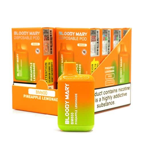 Bloody Mary BM600 Disposable Vape Kit 10 x Multipack - 20mg - Pineapple Lemonade