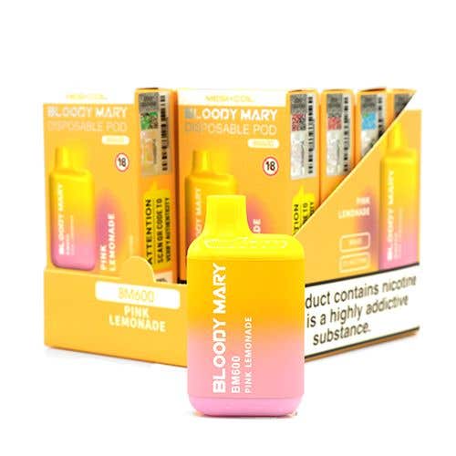 Bloody Mary BM600 Disposable Vape Kit 10 x Multipack - 20mg - Pink Lemonade