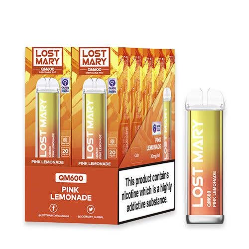 Lost Mary QM600 Disposable Vape Kit 10 Pack - Pink Lemonade